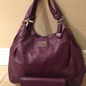 Coach hobo handbag with matching wallet